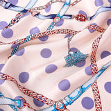 Oscar Rossa 100% Silk Scarf with Hand-Rolled Edges, approximate 34"x34" to 35"x35" Large Square Printed Mulberry Silk Twill Scarf - OSCAR ROSSA