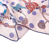 Oscar Rossa 100% Silk Scarf with Hand-Rolled Edges, approximate 34"x34" to 35"x35" Large Square Printed Mulberry Silk Twill Scarf - OSCAR ROSSA