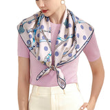 Oscar Rossa 100% Silk Scarf with Hand-Rolled Edges, approximate 34"x34" to 35"x35" Large Square Printed Mulberry Silk Twill Scarf - OSCAR ROSSA