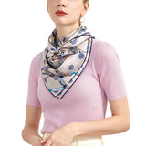 Oscar Rossa 100% Silk Scarf with Hand-Rolled Edges, approximate 34"x34" to 35"x35" Large Square Printed Mulberry Silk Twill Scarf - OSCAR ROSSA