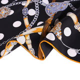 Oscar Rossa 100% Silk Scarf with Hand-Rolled Edges, approximate 34"x34" to 35"x35" Large Square Printed Mulberry Silk Twill Scarf - OSCAR ROSSA
