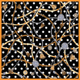 Oscar Rossa 100% Silk Scarf with Hand-Rolled Edges, approximate 34"x34" to 35"x35" Large Square Printed Mulberry Silk Twill Scarf - OSCAR ROSSA