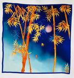 Oscar Rossa 100% Mulberry Silk Scarf with Hand-Rolled Edges, approximate 34"x34" to 35"x35" Large Square Printed Silk Charmeuse Scarf - OSCAR ROSSA