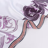 Hand-Rolled Oscar Rossa 100% Silk Scarf, approximate 35"x35" Large Square Printed Silk Charmeuse Scarf
