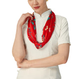 Hand-Rolled Oscar Rossa 100% Silk Scarf, approximate 35"x35" Large Square Printed Silk Charmeuse Scarf