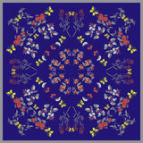Hand-Rolled Oscar Rossa 100% Silk Scarf, approximate 35"x35" Large Square Printed Silk Charmeuse Scarf