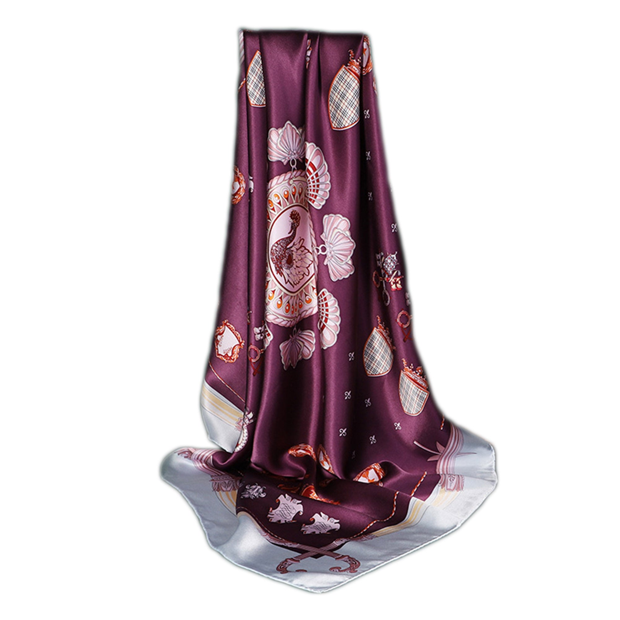 35"x35" Large Square Printed Silk Charmeuse Scarf