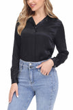 Women's Silk Blouse 100% Silk Long Sleeves Shirt