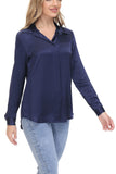 Women's Silk Blouse 100% Silk Long Sleeves Shirt