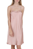 Women's 100% Silk Chemise with Handmade Lace -OSCAR ROSSA