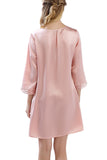 Women's 100% Silk Nightgown with Handmade Lace -OSCAR ROSSA