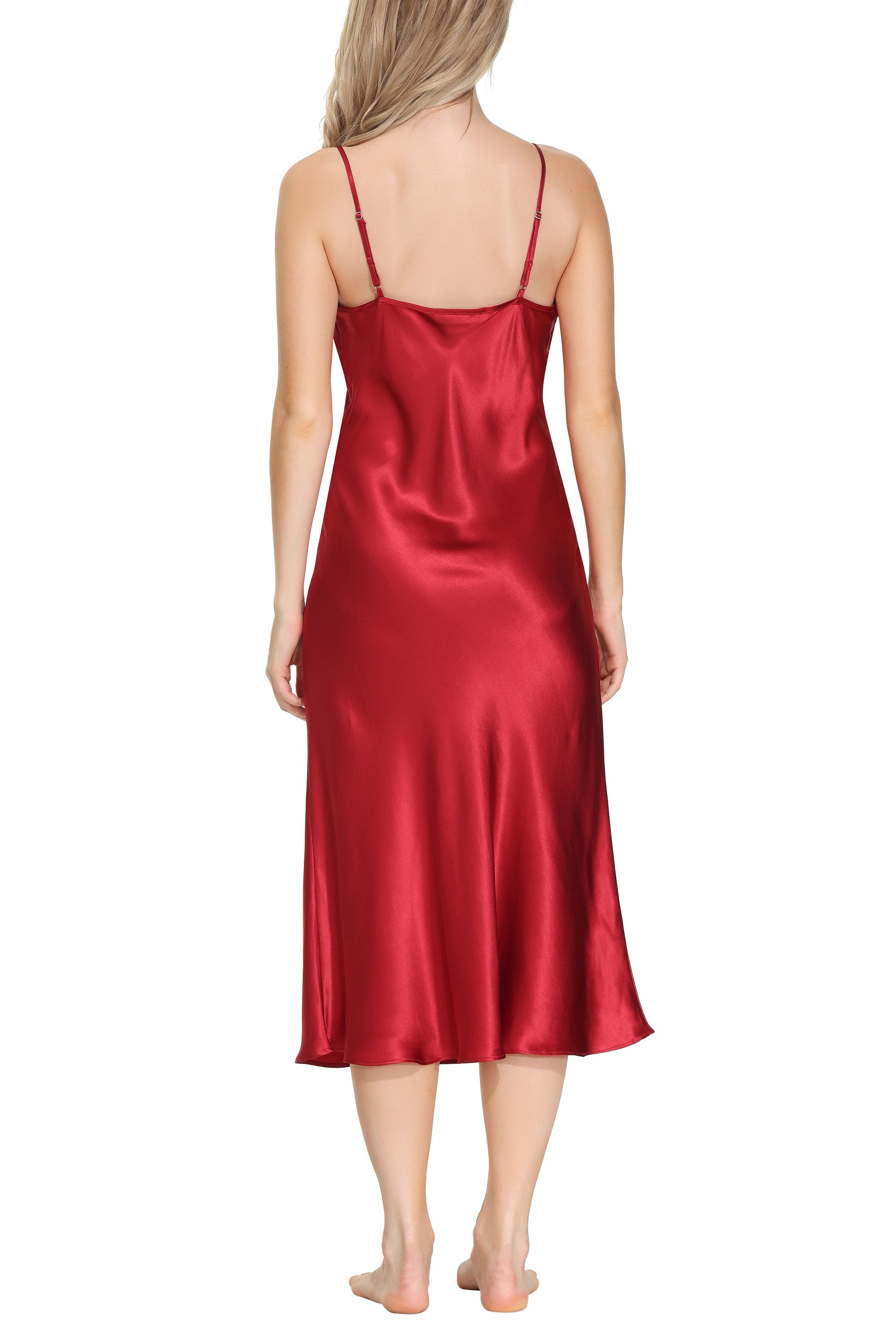 Red online silk nightdress