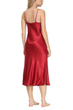 Oscar Rossa Women's Long Silk Nightgown 100% Silk Full Slip Chemise with Charming Lace