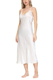 Oscar Rossa Women's Long Silk Nightgown 100% Silk Full Slip Chemise with Charming Lace